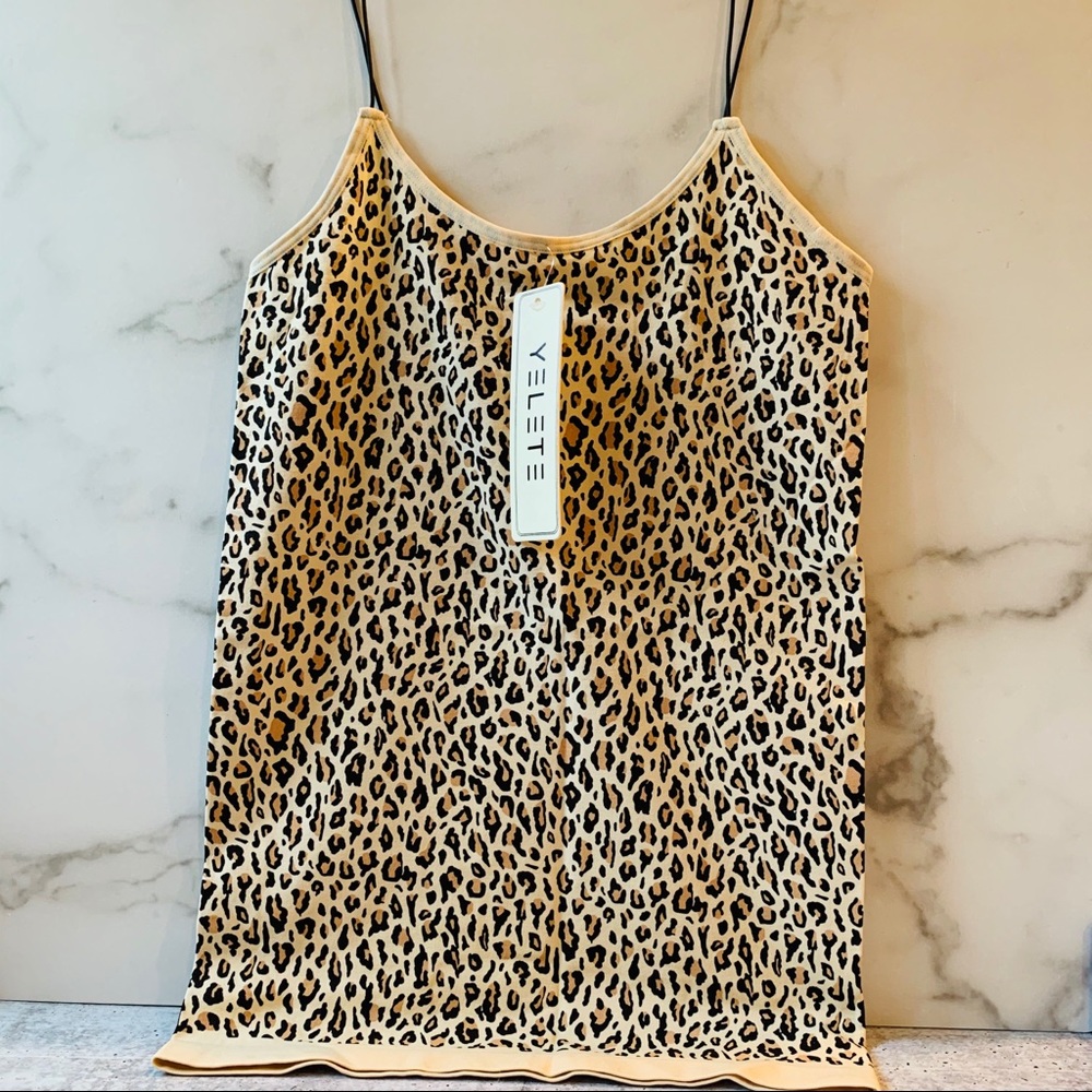 leopard print cami top with stretch new with tags one size